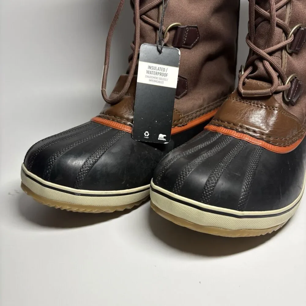 Sorel Yoot Pac Brown Rubber Waterproof Winter Snow Rain Boots Big Kids Youth 7